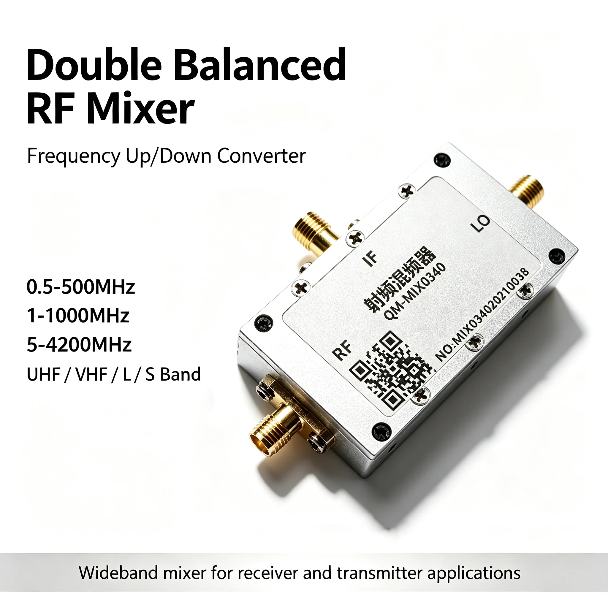 DYKB UHF/VHF/L/S Band Double Balanced RF Mixer 0.5-500M/1-1000M/5-4200MHz Freq Up Down Converter Mixing For Receiver Transmitter