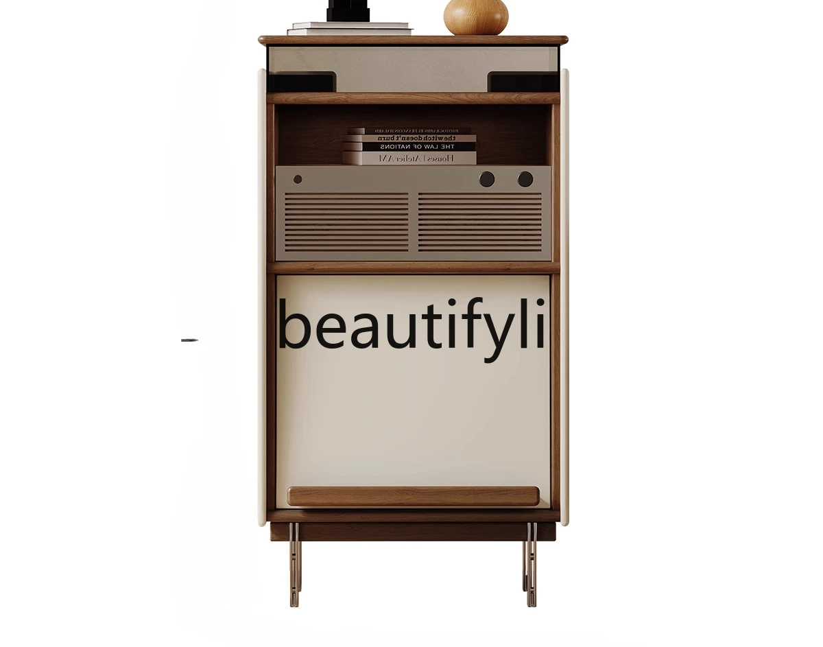 

Retro cherry wood bucket cabinet, antique small apartment, sofa side cabinet, all solid wood, bedroom locker