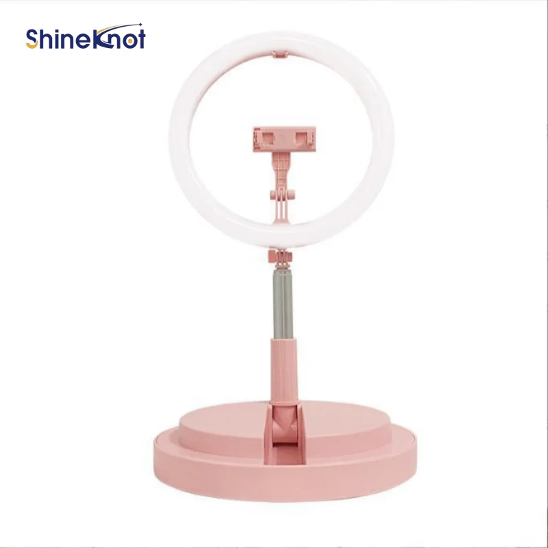 SHINEKNOT Mobile Beauty Fill Lamp Three Position LED 12 Inch Photography Circular Bracket Light Adjustable Eyelash Folding Light view 4