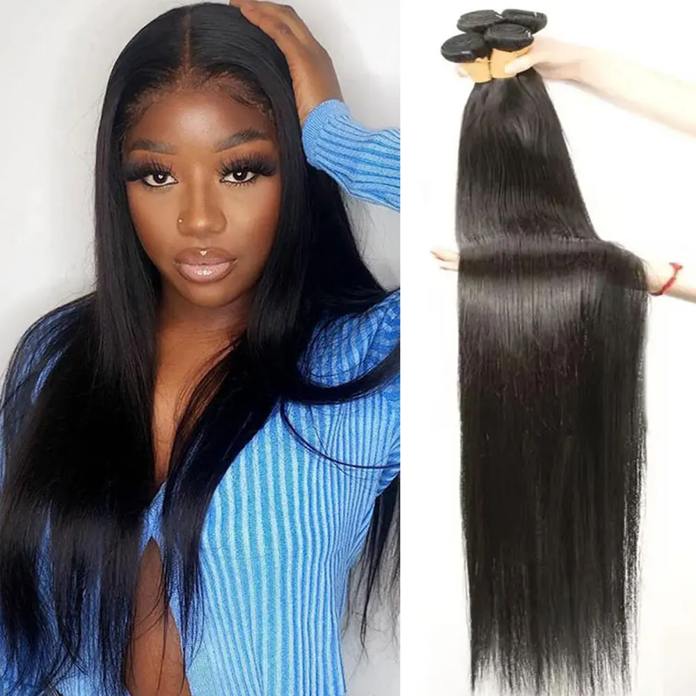 

Straight Human Hair Bundles Weave Brazilian Straight Hair Bundles Human Hair Extensions 8-32 Inch Hair Can Be Dyed