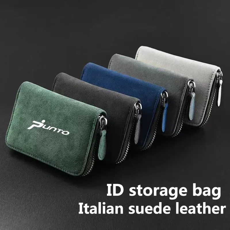 

Car Suede Leather Portable storage box driver's license ID storage bag For punto Accessories