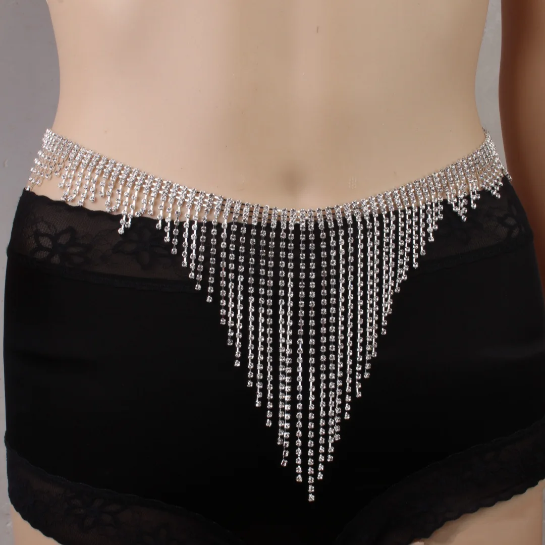 유럽과 미국의 다층 흐름 빗 라인 석 허리 체인 쥬얼리 여성 비키니 바디 체인 섹시한 소원