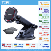 TOPK Magnetic Car Phone Holder,Universal Dashboard Windshield Industrial-Strength Suction Cup Car Phone Mount for All Phones