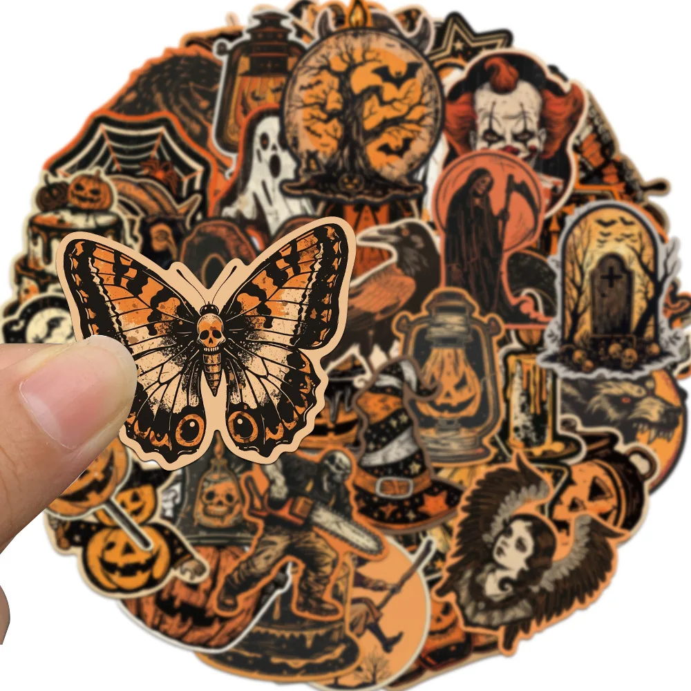 50/60 pcs DIY Pumpkin Ghost Halloween Graffiti Scared for Skateboard Phone Scrapbook Decoration Waterproof Retro Stickers