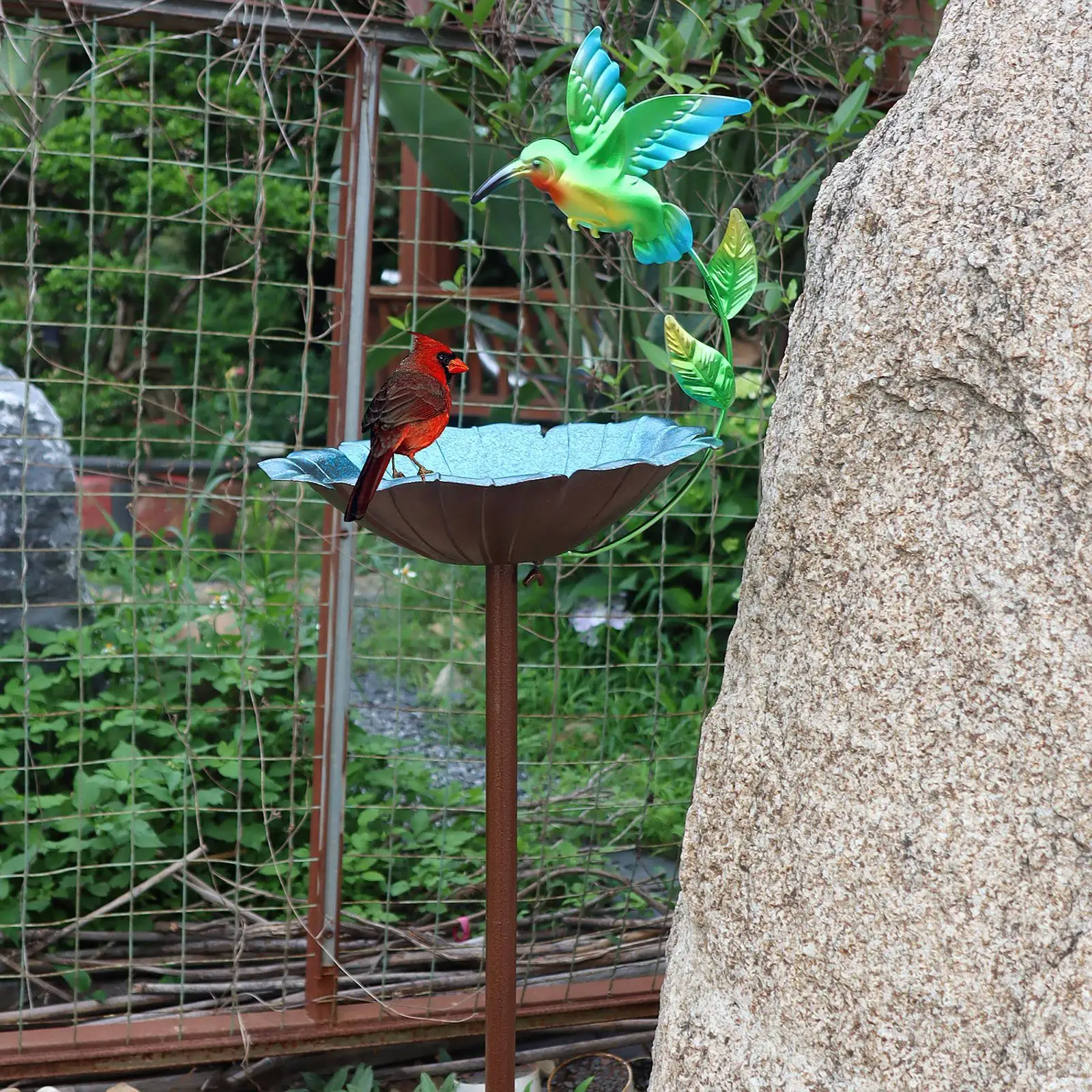 

Metal Bird Bath for Outside Garden Birdbath Weather Resistant Sturdy Yard Decor Bird Feeder Bowl for Outdoor Backyard Garden
