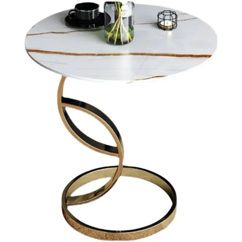 Italian light luxury rock slab edge table, simple and modern small apartment living room sofa corner table