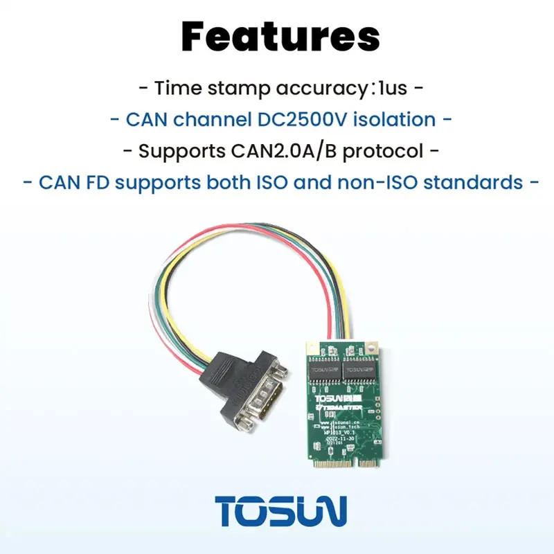 TOSUN MP1013 - 2-way CAN FD to Mini PCI Express (PCIe)