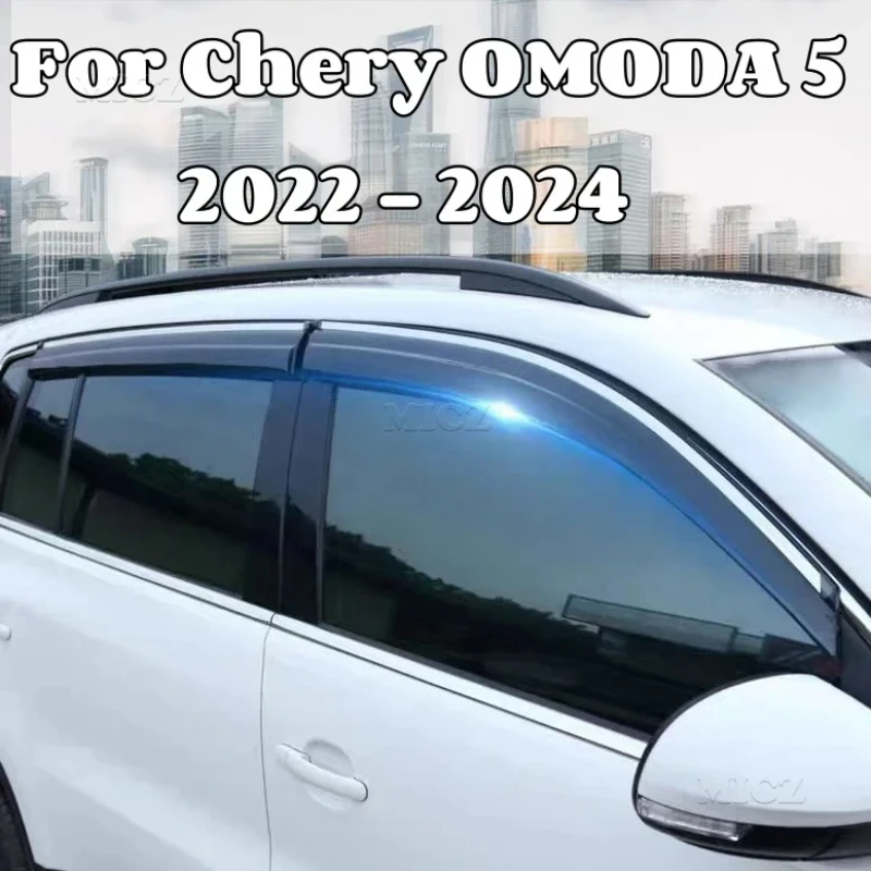 

For Chery OMODA 5 2022 - 2024 Car Accessories Styling Window Visor Vent Shade Rain Sun Guard Deflector Awnings Shelters Covers