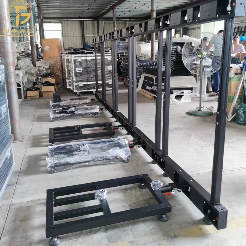 Suporte de Tela LED Ajustável com Pernas Elevadas, Estruturas de Alumínio para Displays