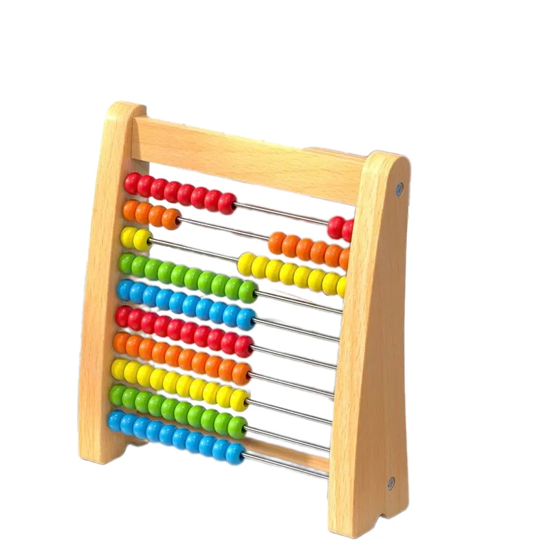 Juguete de conteo de madera Ábaco Montessori, juguete educativo de matemáticas para niños, cuentas de conteo de arco iris, operación de suma y resta, aprendizaje