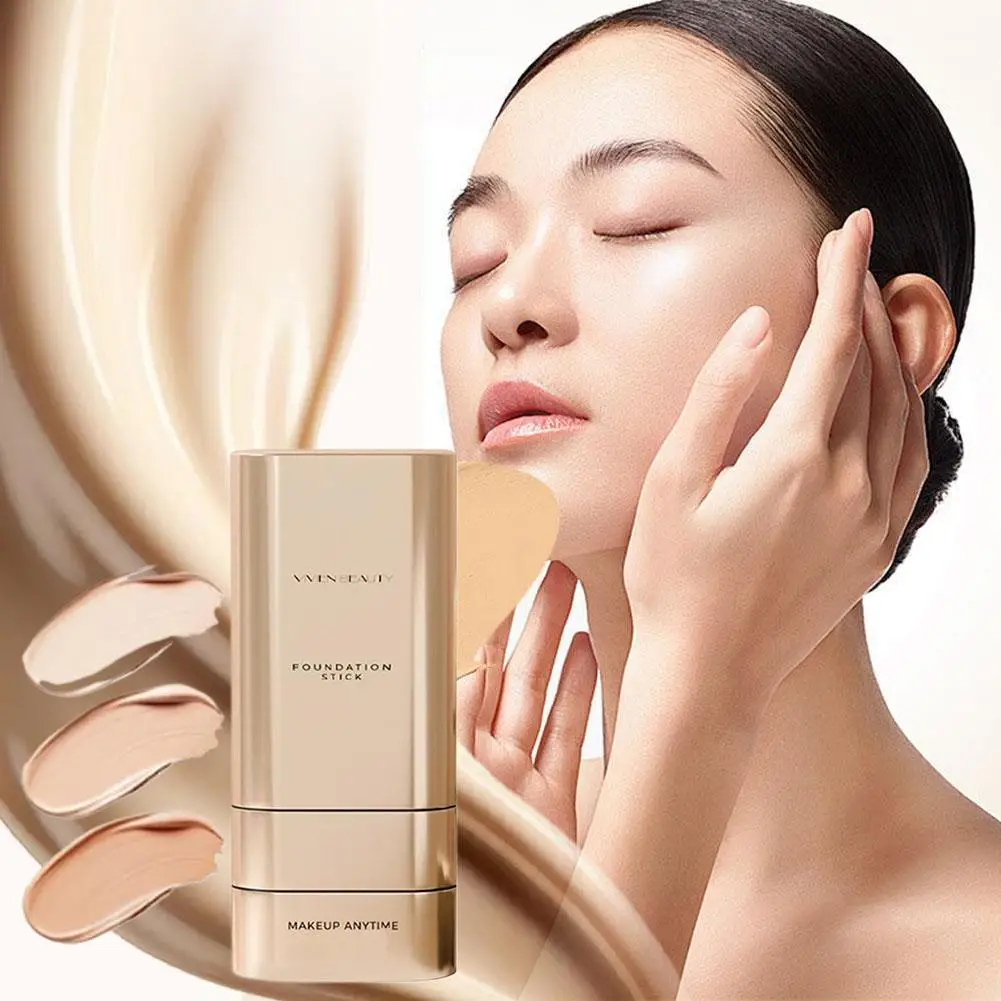 Face Foundation Stick Lightweight Long-lasting Refreshing Full Coverage Oil Control Dark Circles Corrector Facial Makeup
