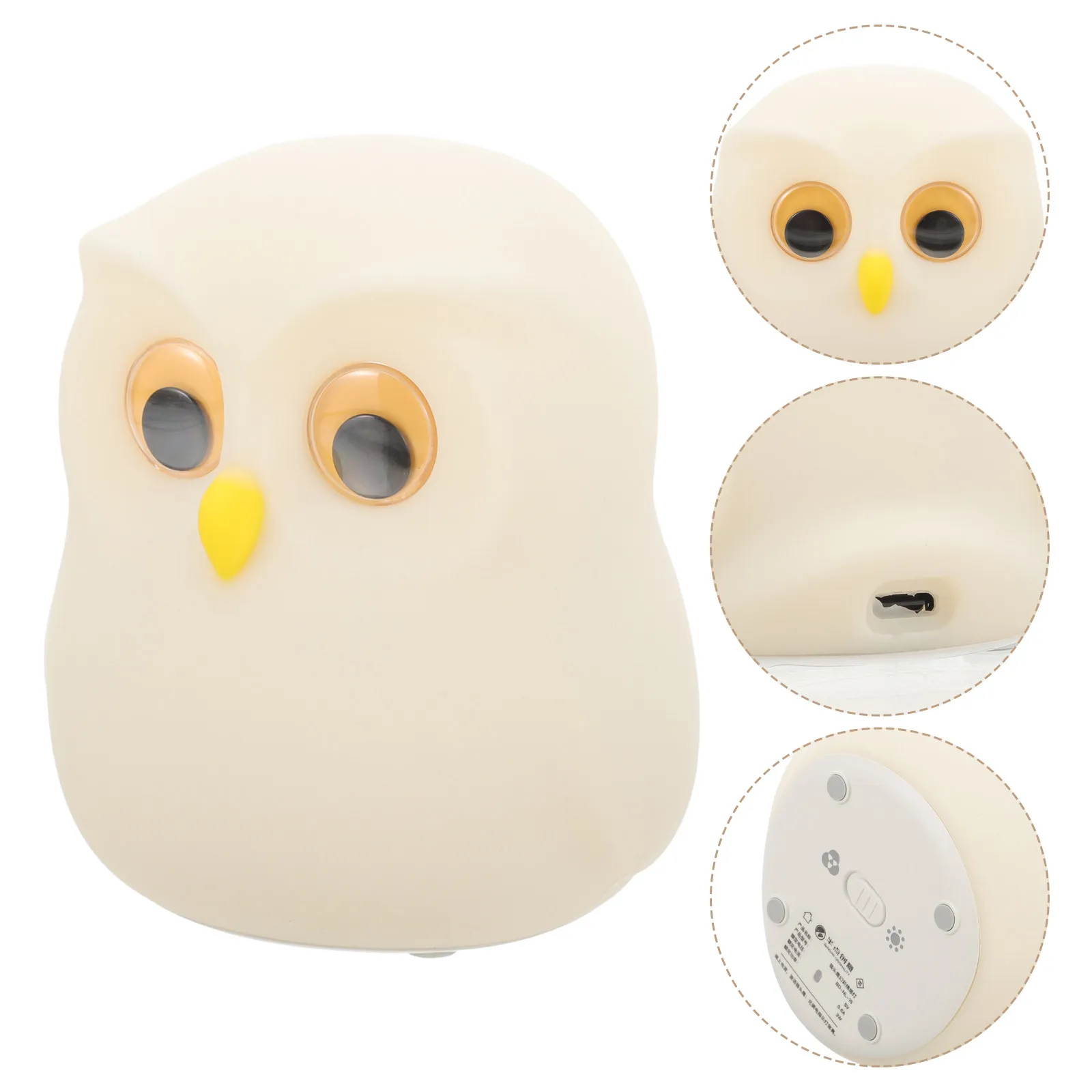 

Silicone Owl Night Lamp USB Charging Adjustable Warm Light Nightlight for Bedroom Office Nursery Aesthetic Decorative Room Light