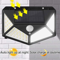 1/2/4PCS New Solar Lights Outdoor Wall Lamp PIR Motion Sensor 100LED Solar Powered Sunlight Street Light for Garden Courtyard