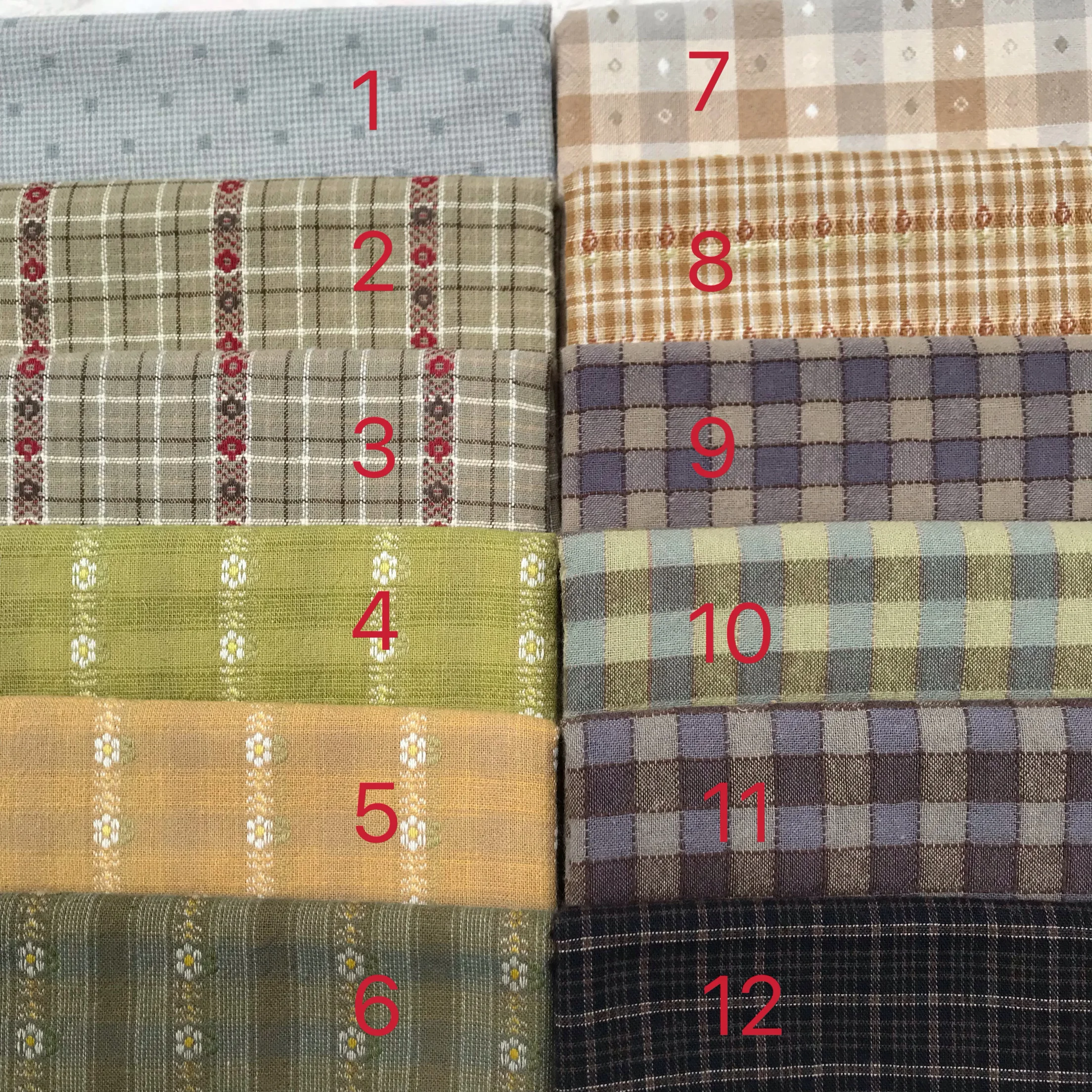 50*55cm DIY Japan Little Cloth group Yarn-dyed fabric,for sewing Handmade Patchwork Quilting ,Grid Stripe 1 Style/lot