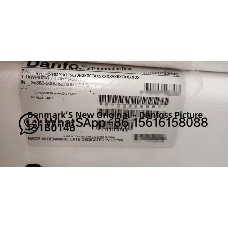 Original Danfoss VFD FC-302P1K1T5E20H2XGCXXXSXXXXAXBXCXXXXDX 131B0146 AC Drive Inverter Frequency Converter Motor Controller