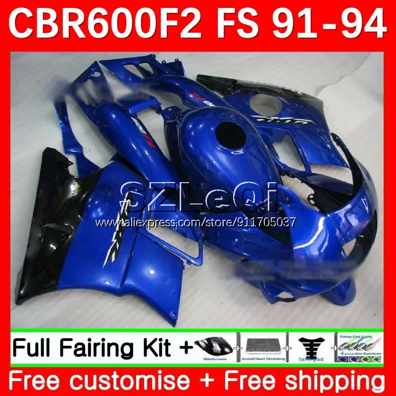 Body+Tank For HONDA CBR 600F2 600 CBR600 F2 FS Blue black CC CBR600F2 91 92 93 94 33No.91 CBR600FS 1991 1992 1993 1994 Fairing