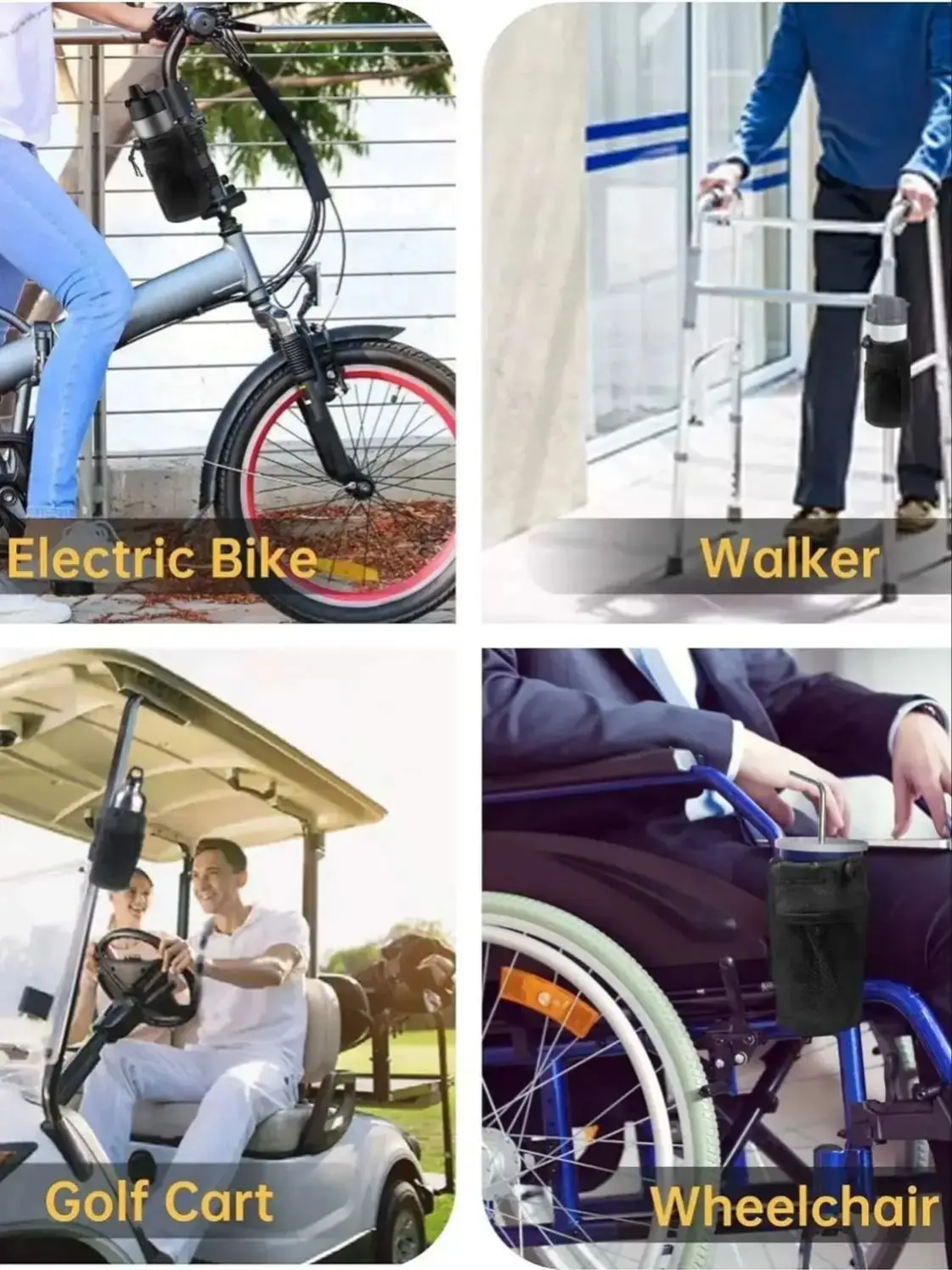 AliExpress NONE Cup Holder for Bike,Scooter and Wheelchair,Water Bottle Holder for Walker,Golf Cart and Beach,Universal Drink Holder Accessories