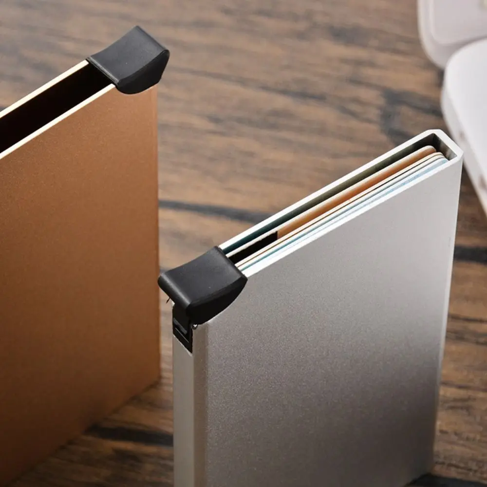 Aluminum Alloy Credit Card Holder Pop Up Automatic ID Card Protector Purse Anti-theft Wallet RFID Blocking Card Box Business