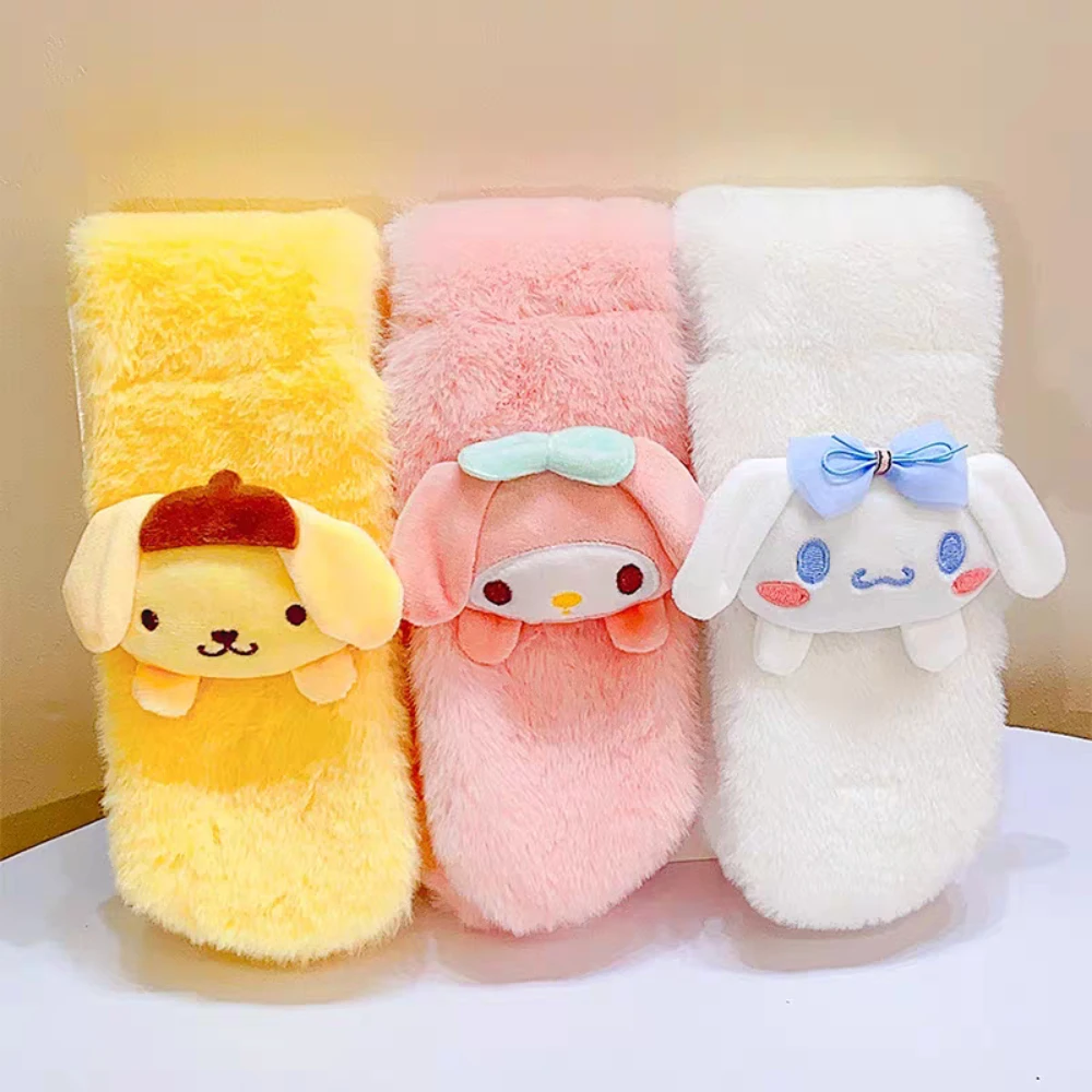 

Kawaii Cinnamoroll Kuromi Plush Scarf Cartoon Sanrio Melody Pompompurin Students Soft Warm Winter shawls Girls Christmas Gifts