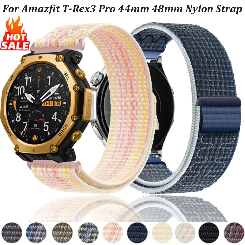20 mm 22 mm geflochtenes Nylonschlaufenarmband für Amazfit T-Rex3 Pro 44 mm 48 mm/Active 2 Square Bequemes Armband Amazfit Bip 6/Balance 2