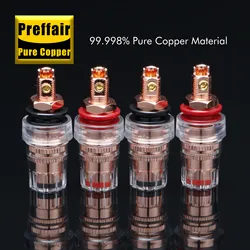 Pure Copper Binding Posts Speaker Connectors Terminal Solderless Short Banana Plug Hifi DIY