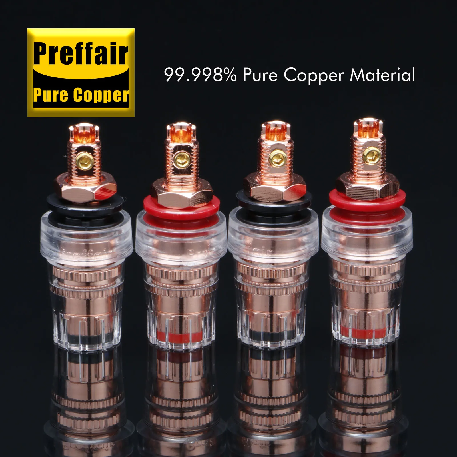 Pure Copper Binding Posts Speaker Connectors Terminal Solderless Short Banana Plug Hifi DIY