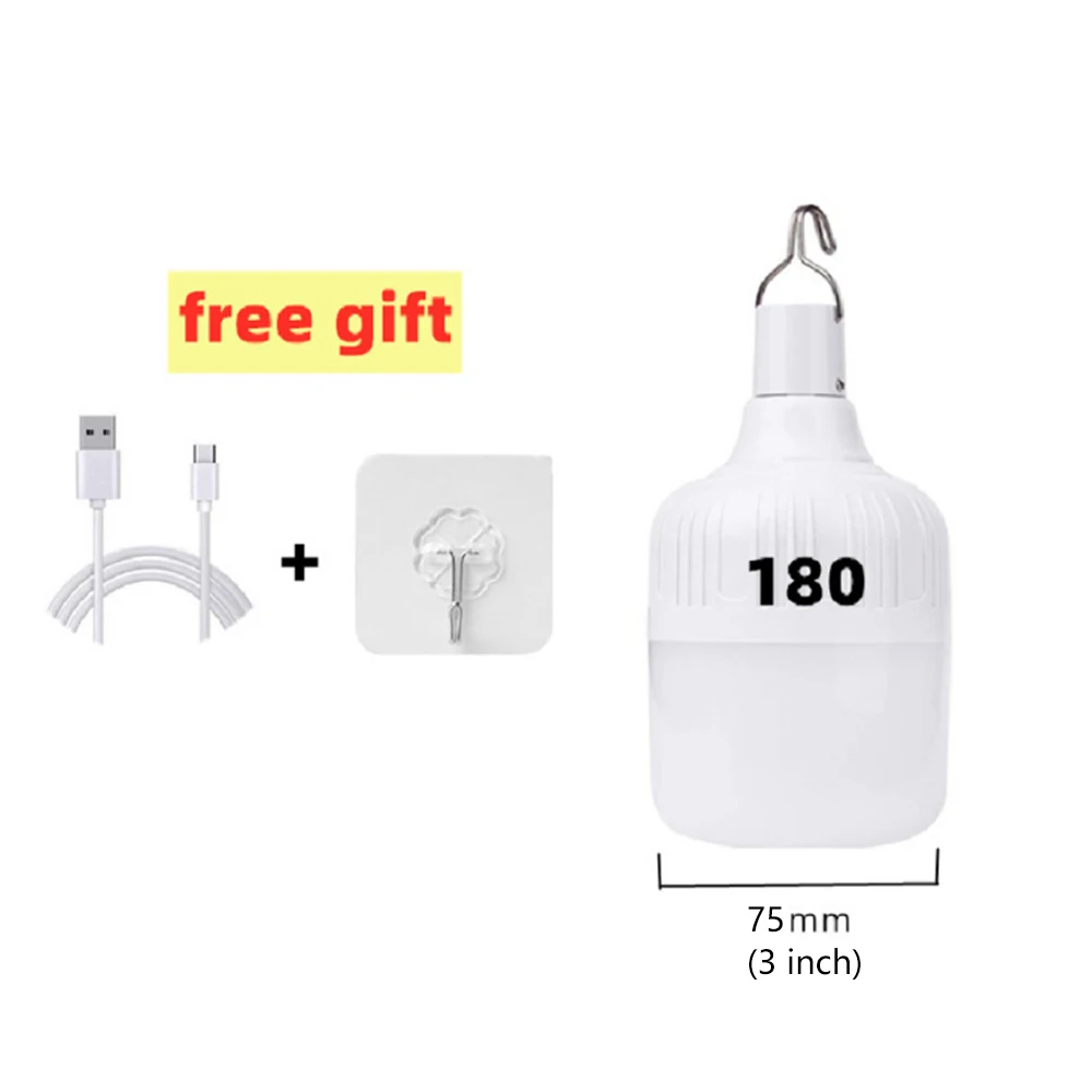 Draagbare Outdoor BBQ Camping Lights USB Oplaadbare lamp LED Noodlamp Haak High Power Tenten Lantaarn Nachtlampjes Lamp