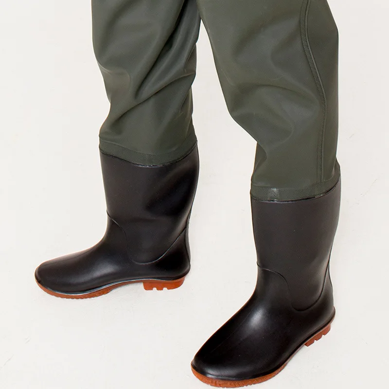 Thickening Half-body PVC Waders Pants Non-slip Boots Waterproof Fishing Man Women Beach Camping Hunting Wading Fishing Jumpsuit