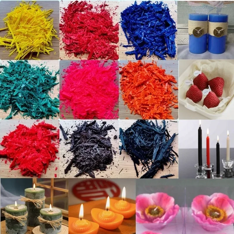 صبغة الشموع اليابانية ، صبغة صنع الشموع المعطرة ، Wax بها بنفسك الشمع ، تلوين الكأس ، النمذجة الإبداعية ، المواد الزخرفية ، 500g لكل حقيبة