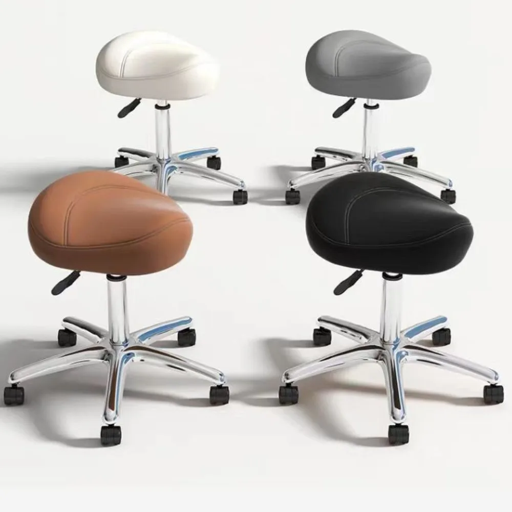 Adjustable Height Salon Stool Rolling Swivel Saddle Chair Tattoo Massage Hairdressing Barber Work Stool with Wheels