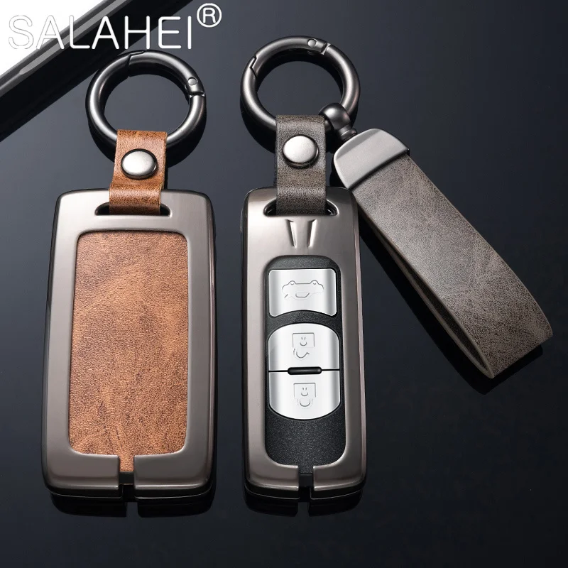 

Zinc Alloy Leather Car Remote Key Case Cover For Mazda 2356 Demio CX-3 CX-4 CX-5 CX-7 CX8 CX-9 MX5 Axela Atenza 2015-2019 2020