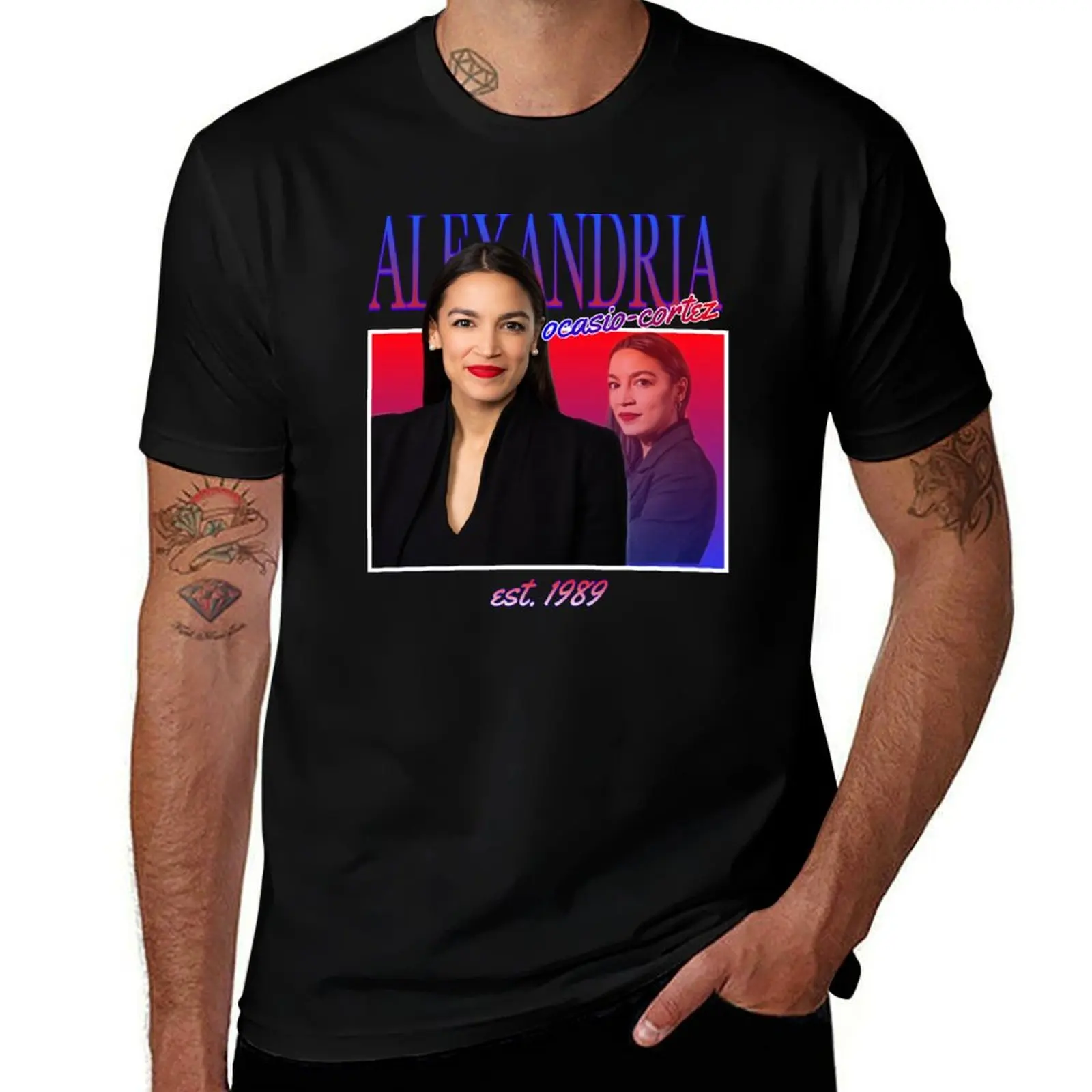 AOC homage design T-Shirt Fashion Graphic Tee for Men T-Shirt