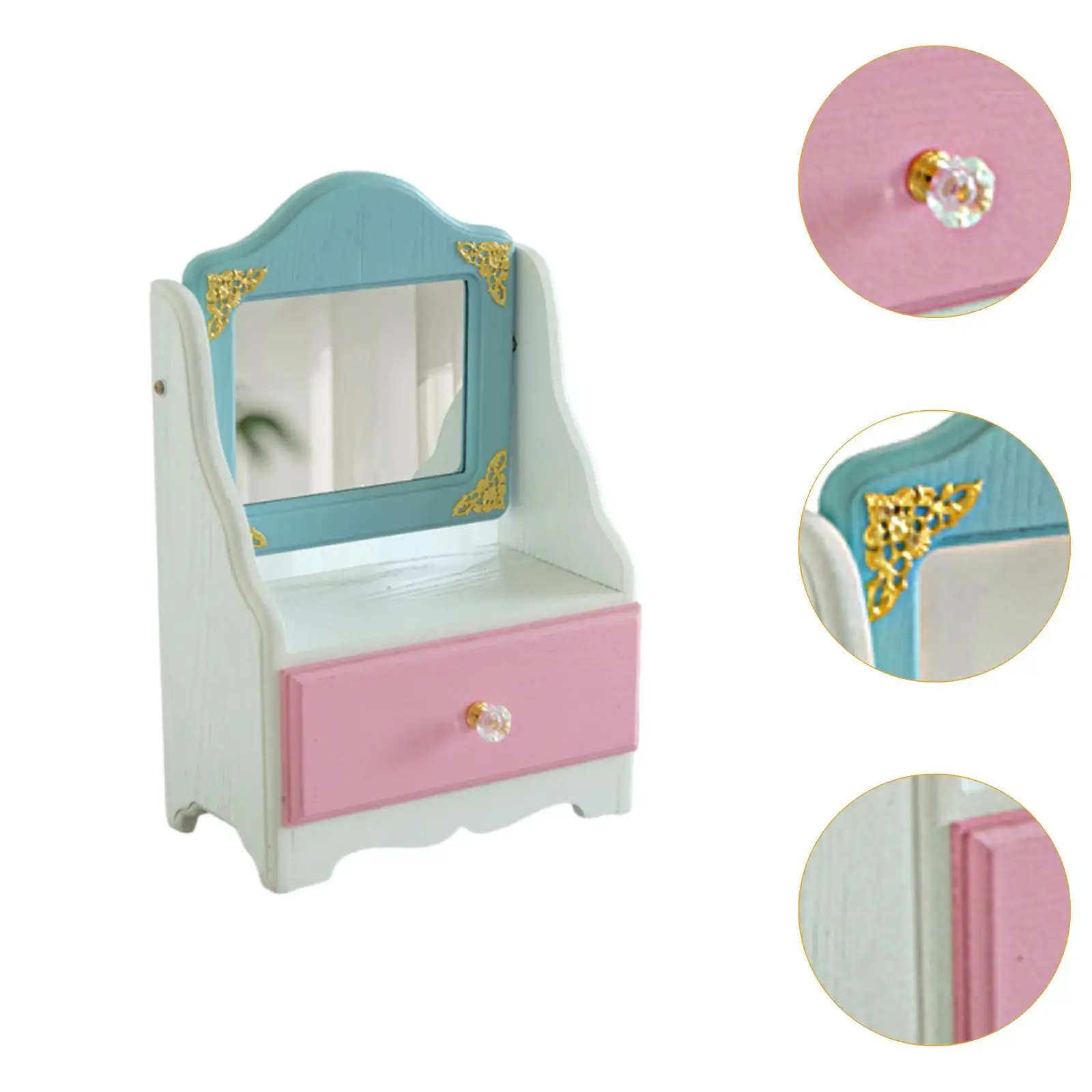 Настольное зеркало для макияжа с выдвижным ящиком, компактный держатель для ювелирных изделий, косметический органайзер для столешницы, ухода за кожей, туалетный столик, гардеробная, спальня