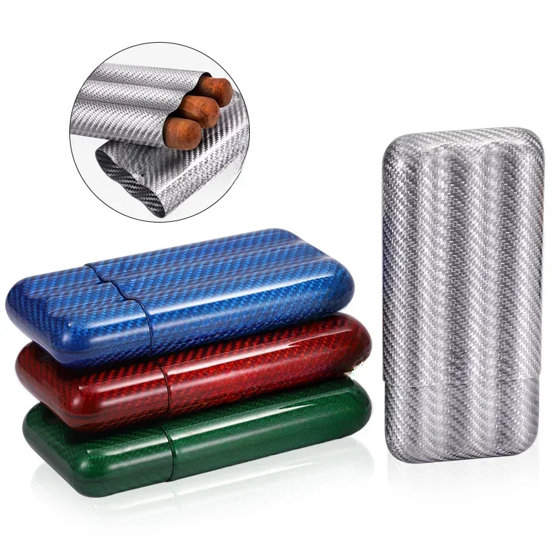 

Portable Cigar Tube Cover, Moisturizing Tube, High-Grade Carbon Fiber, Travel Gift Box, 3 Pack