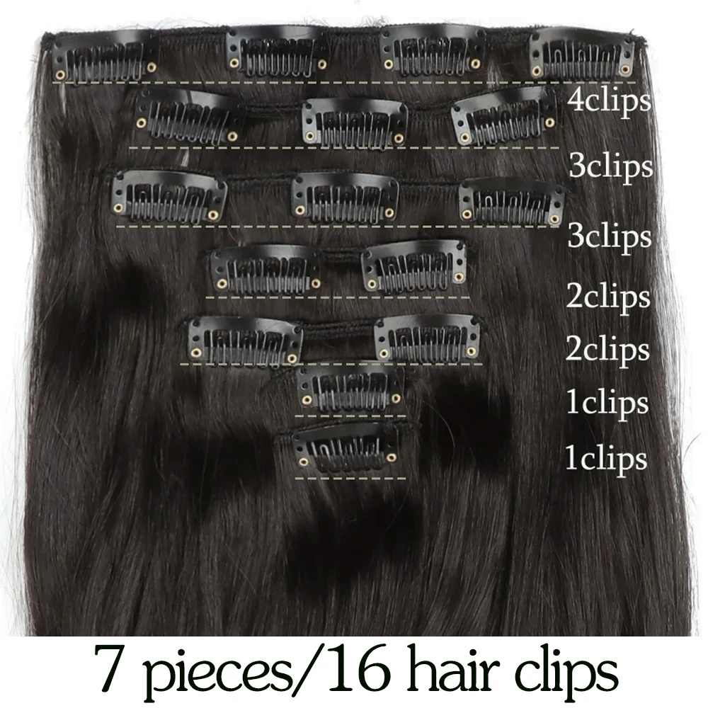 24 inch synthetic black brown hair 16 clip in hair extension clip for women long wavy hair extension clip wig