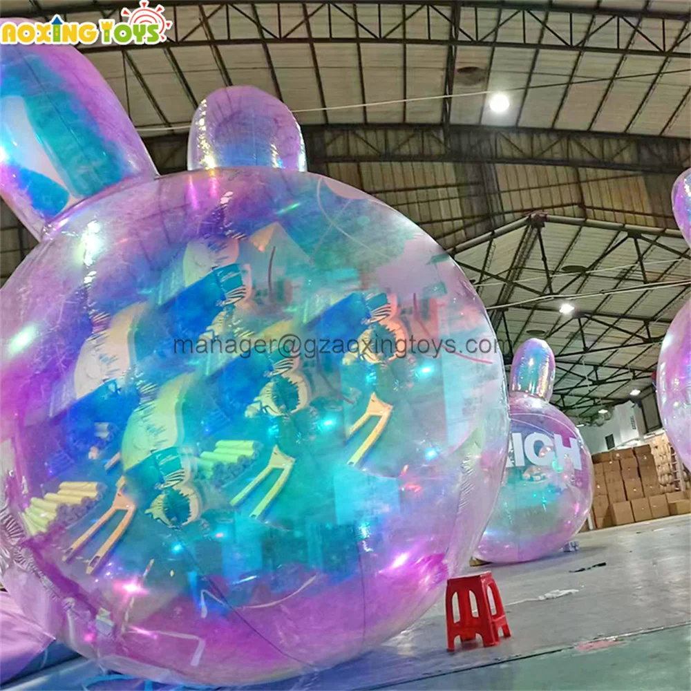 1/1.5/2m Dia Large Easter Decorations Inflatable Mirror Rabbit Ball Hanging Balloon For Wedding Stage Show Party