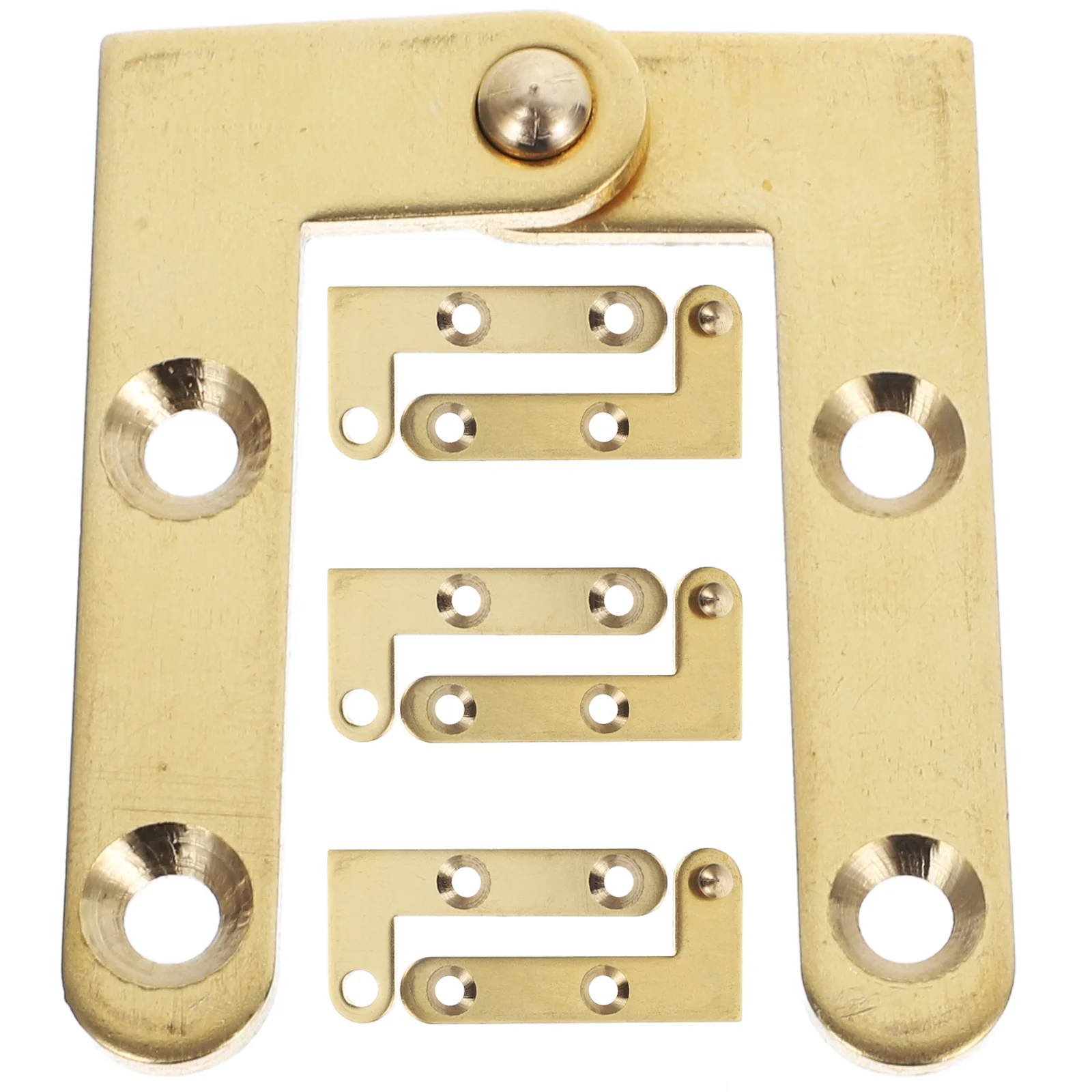 4 Sets Pivot Hinge Copper Attic Ladder Hinge Replacement Durable Rotatable Door Pivot Hinge for Hidden Doors