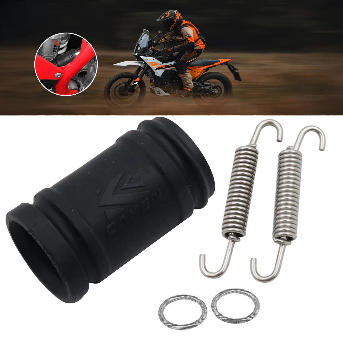 For KTM Exhaust Pipe Tailpipe Seal Ring Spring Exhaust Coupling Kit SX XC EXC XCW TPi TC TE TE i TX TX-i EX EC MC 250 300 17-23