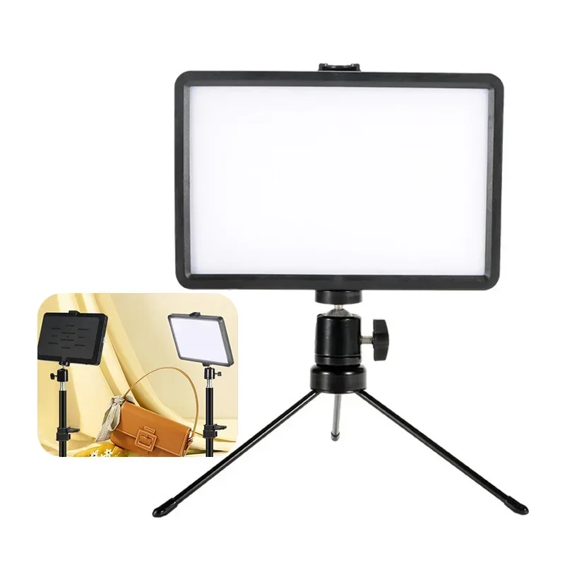 Lâmpada de preenchimento de tela plana regulável, luz de vídeo LED para fotografia, streaming ao vivo, estúdio de fotografia, 8 polegadas, 3000-6000K