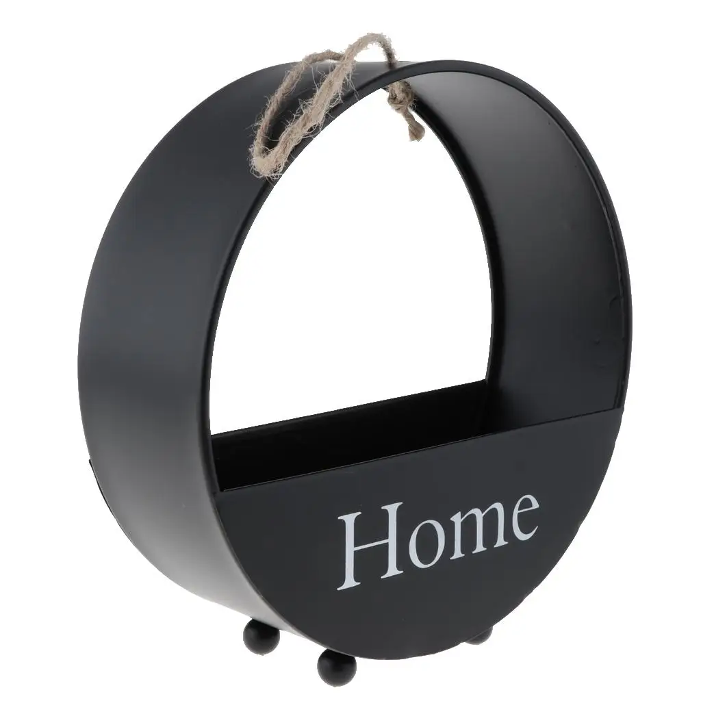 Iron Flower Basket Shelf Hanging Plant Flower Holder Balcony Pot Organizer for Outdoor Indoor Garden Decoration