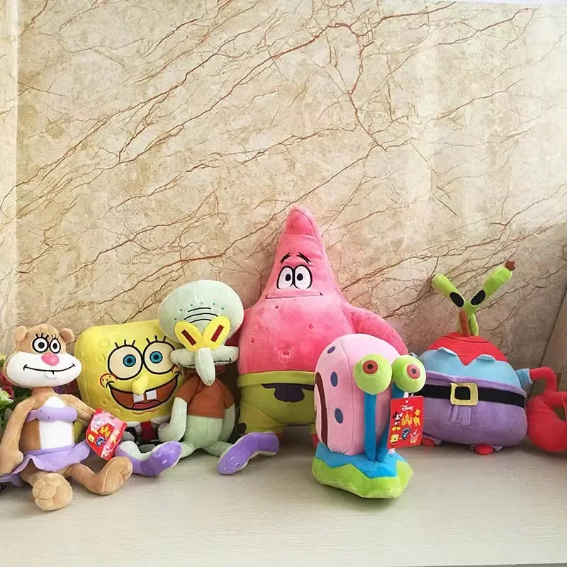 25CM-30CM SpongeBob SquarePants Patrick Star Doll Anime Cartoon Plush Toy Soft Cute Stuffed Collection Children's Birthday Gift