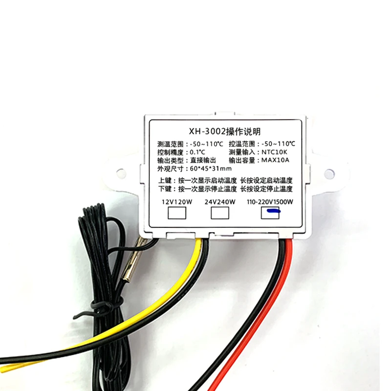 W3002 Digital LED Temperature Controller XH-W3002 Thermostat Control Switch DC12V 24V AC220V 10A