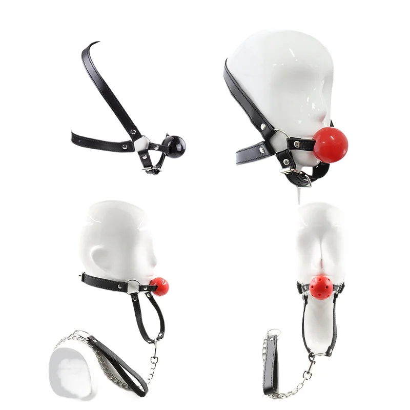PU Leather Band Sex Toys for Couples Adult Games Soft Silicone Ball Gag Oral Fixation Bondage Mouth Gag Mouth Stuffed