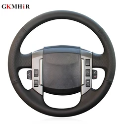 Black Artificial Leather Hand-stitched Car Steering Wheel Cover for Land Rover Discovery 3 2004-2009