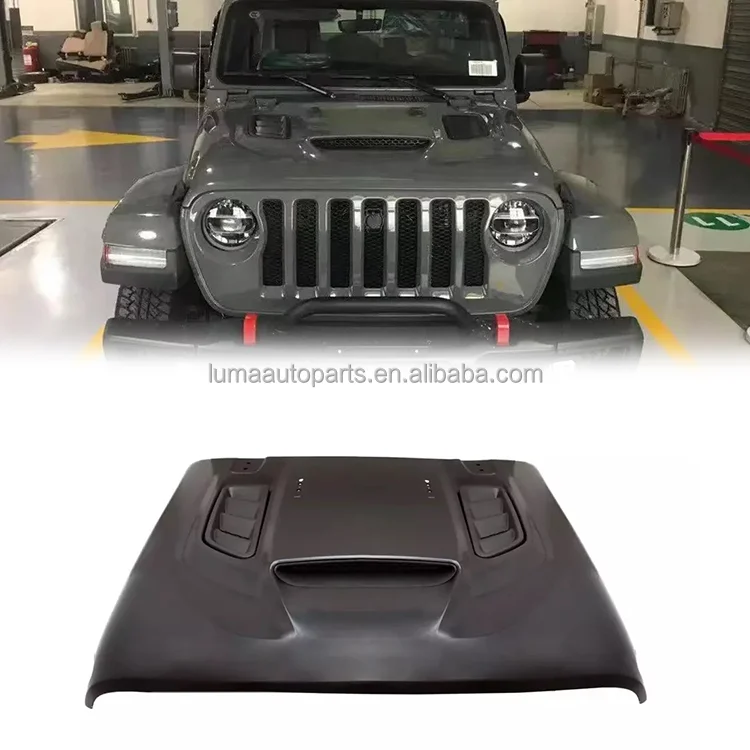 

LUMA 4x4 Accessories Engine Hood Cover Bonnet Engine Protecter Steel 2018+ for Jeep Wrangler JL Gladiator JT