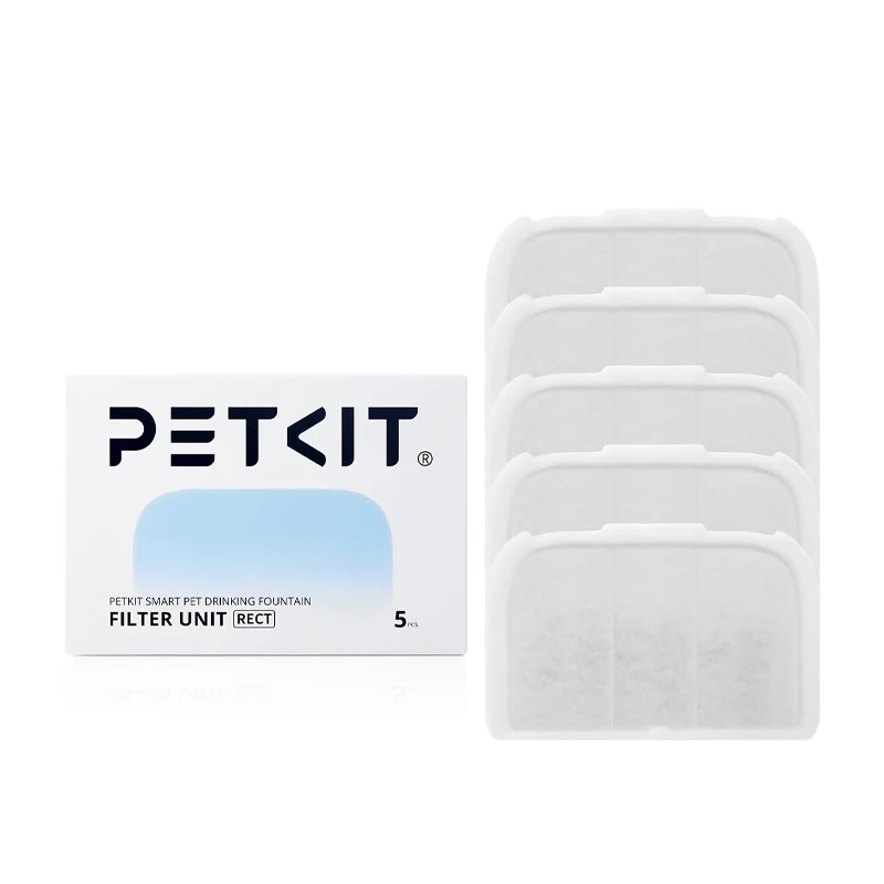 

PETKIT Filter Unit Rect for EVERSWEET MAX Cordless Water Fountain, Replacement for 105 fl oz/3L Automatic Cat Fountain, 5 pack