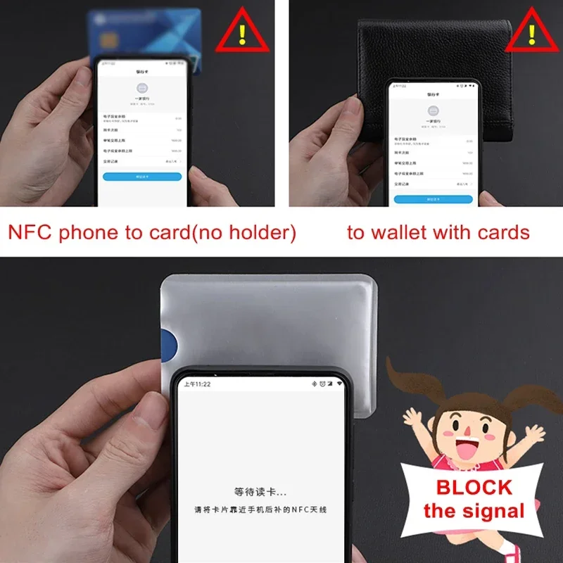 Funda para tarjeta antiescaneo, antimagnética, antirrobo, RFID/NFC, soporte para banco de seguridad de papel de aluminio, 10 Uds.