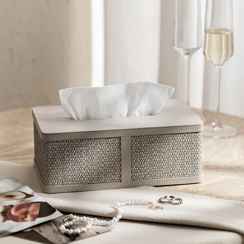 Modern light luxury high-end tissue box, living room home desktop paper box, high-end restaurant commercial napkin paper box