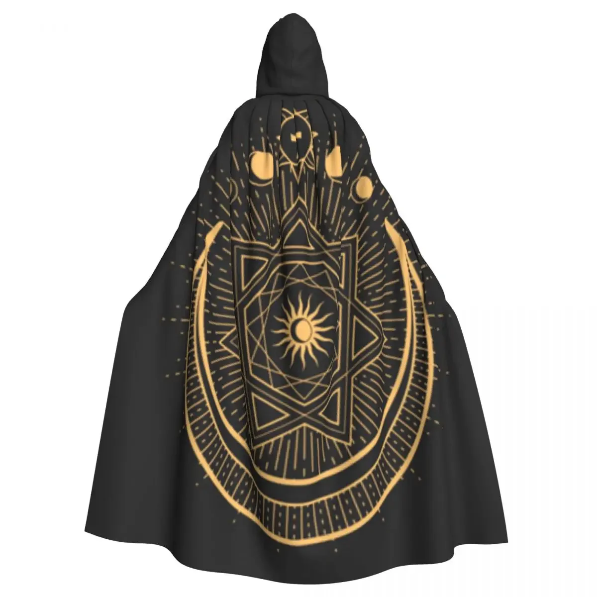 Adult Vampire Cape Hooded Robe Esoteric Occult Symbol Halloween Full Length Cosplay