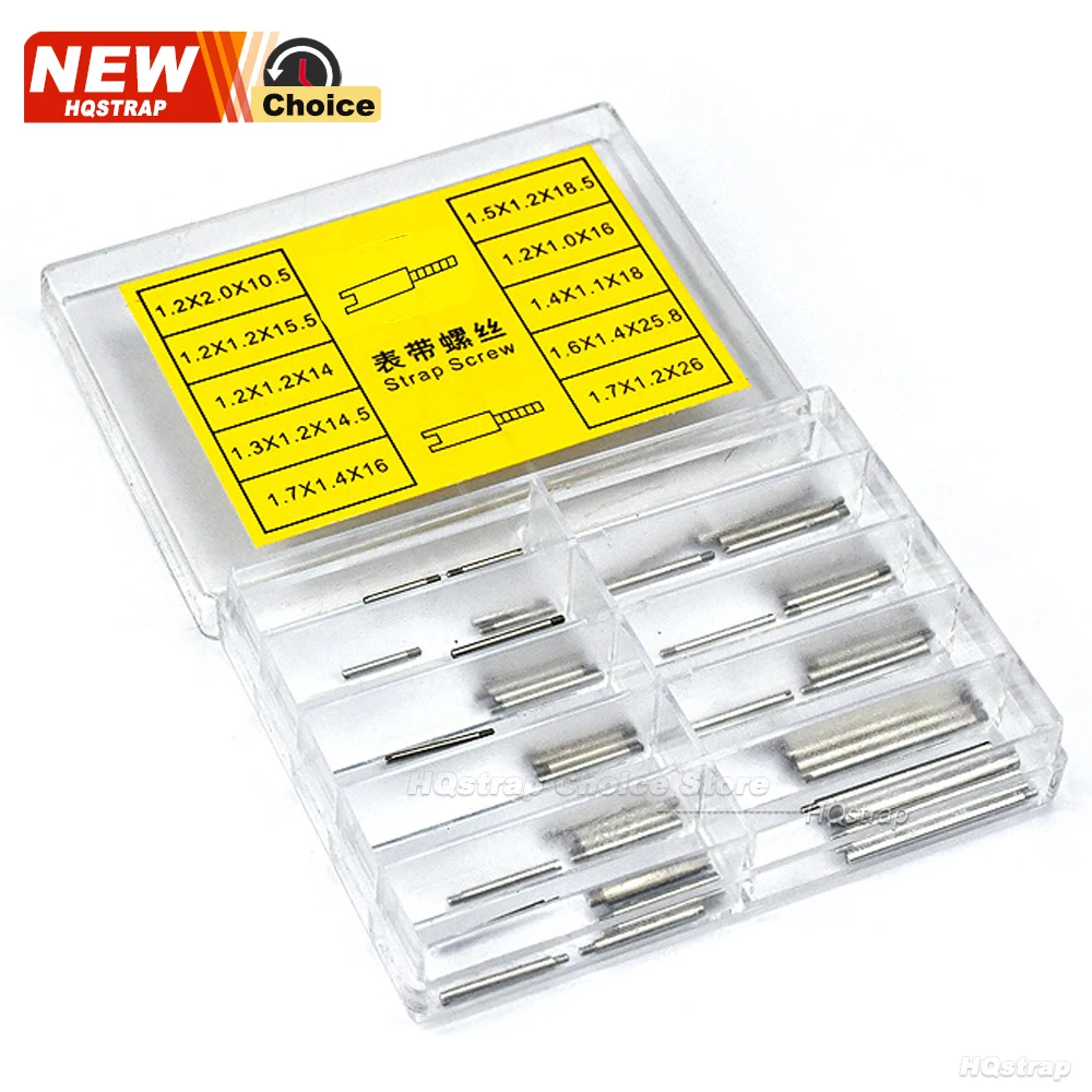 50/100pcs Watch Band Screws Rod for Rolex Stainless Steel Strap Link Screw Pins Watch Repair Tools Parts Accessories with Box